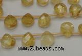 CCR31 15.5 inches 8*10mm faceted briolette natural citrine beads