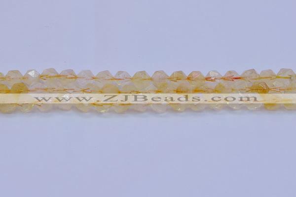 CCR312 15.5 inches 8mm faceted nuggets citrine gemstone beads