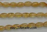 CCR32 15.5 inches 6*8mm faceted rice natural citrine gemstone beads