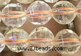 CCR322 15.5 inches 8mm faceted round natural citrine beads