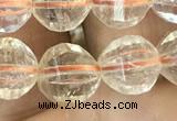 CCR323 15.5 inches 10mm faceted round natural citrine beads