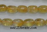 CCR34 15.5 inches 8*12mm faceted rice natural citrine gemstone beads