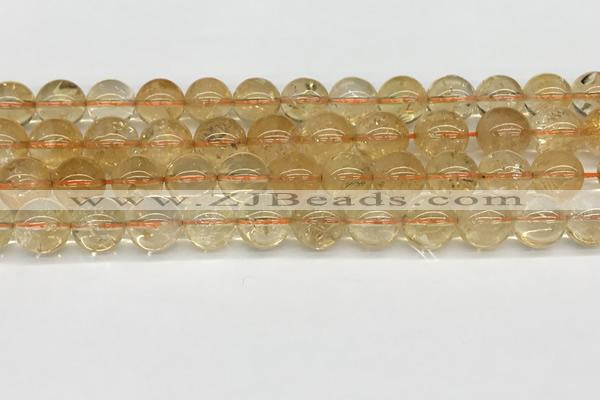 CCR348 15.5 inches 12mm round natural citrine beads wholesale