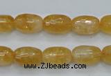 CCR35 15.5 inches 10*15mm faceted rice natural citrine gemstone beads