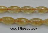 CCR36 15.5 inches 8*16mm faceted rice natural citrine gemstone beads