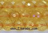 CCR385 15 inches 6mm faceted round citrine beads wholesale