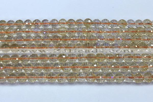 CCR391 15 inches 7mm faceted round citrine beads wholesale