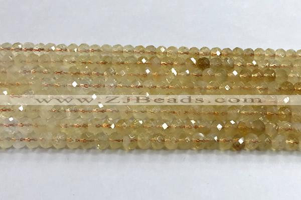CCR396 15 inches 4*5mm faceted rondelle citrine beads