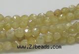 CCR82 15.5 inches 6mm faceted round citrine gemstone beads wholesale