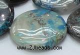 CCS08 15.5 inches 35mm flat round natural chrysocolla gemstone beads