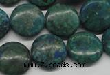 CCS161 15.5 inches 18mm flat round dyed chrysocolla gemstone beads