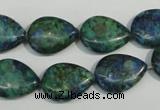 CCS173 15.5 inches 13*18mm flat teardrop dyed chrysocolla gemstone beads
