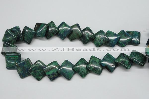 CCS180 15.5 inches 20*20mm diamond dyed chrysocolla gemstone beads