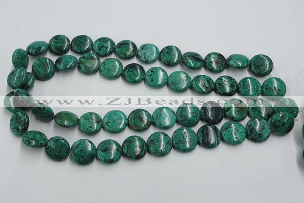 CCS214 15.5 inches 16mm flat round natural Chinese chrysocolla beads