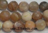CCS313 15.5 inches 12mm faceted round natural sunstone beads