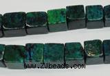 CCS420 15.5 inches 10*10mm cube dyed chrysocolla gemstone beads