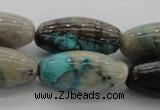 CCS45 15.5 inches 15*30mm rice natural chrysocolla gemstone beads