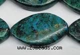 CCS485 15.5 inches 25*40mm twisted marquise dyed chrysocolla gemstone beads