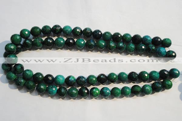 CCS604 15.5 inches 12mm faceted round dyed chrysocolla gemstone beads