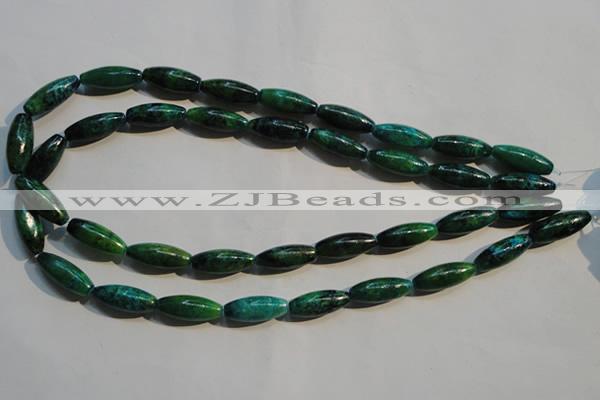 CCS634 15.5 inches 8*20mm rice dyed chrysocolla gemstone beads