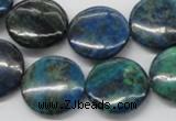 CCS64 16 inches 20mm flat round dyed chrysocolla gemstone beads
