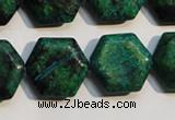 CCS675 15.5 inches 18*20mm hexagon dyed chrysocolla gemstone beads