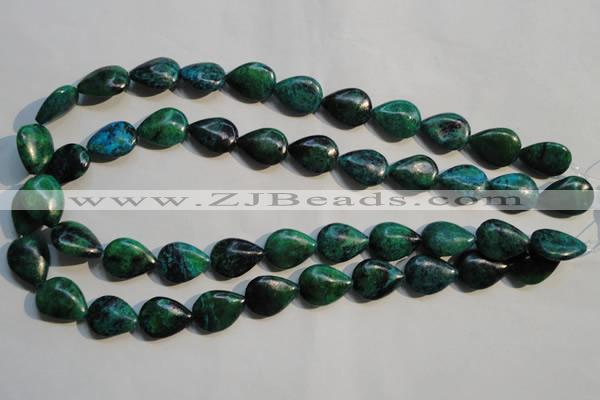 CCS691 15.5 inches 13*17mm flat teardrop dyed chrysocolla beads