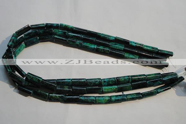 CCS708 15.5 inches 8*16mm flat tube dyed chrysocolla gemstone beads