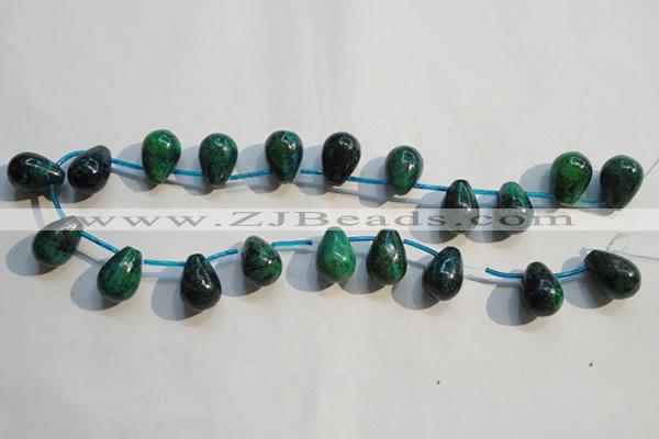 CCS714 Top-drilled 13*18mm teardrop dyed chrysocolla gemstone beads