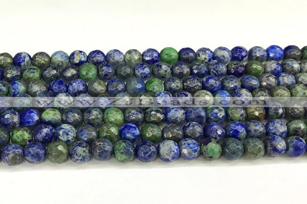 CCS920 15 inches 6mm faceted round chrysocolla beads wholesale