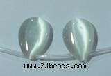 CCT1020 Top-drilled 13*18mm flat teardrop cats eye beads wholesale