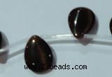 CCT1027 Top-drilled 13*18mm flat teardrop cats eye beads wholesale