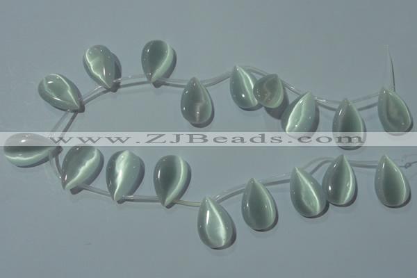 CCT1030 Top-drilled 14*22mm flat teardrop cats eye beads wholesale