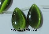 CCT1032 Top-drilled 14*22mm flat teardrop cats eye beads wholesale