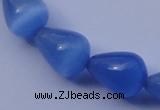 CCT21 14 inches 10*14mm teardrop ink blue cats eye beads wholesale