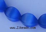 CCT30 14 inches 10*14mm twisted green cats eye beads wholesale