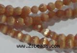 CCT308 15 inches 4mm faceted round cats eye beads wholesale