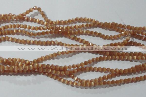 CCT308 15 inches 4mm faceted round cats eye beads wholesale