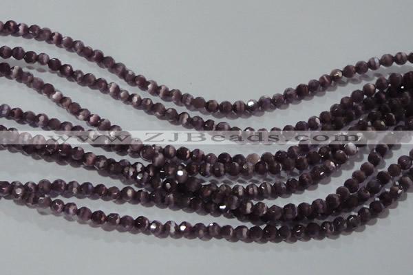 CCT313 15 inches 4mm faceted round cats eye beads wholesale
