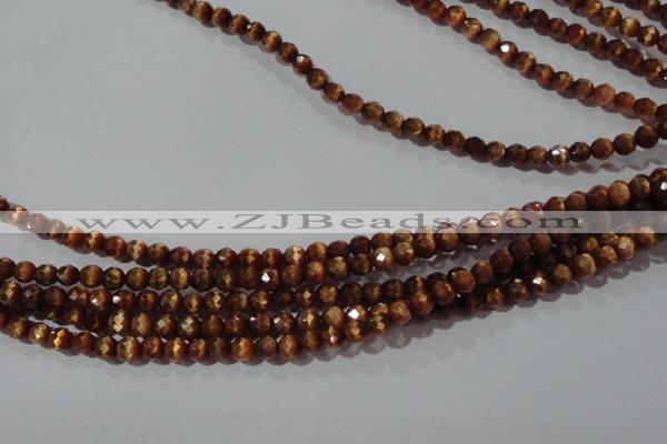 CCT319 15 inches 4mm faceted round cats eye beads wholesale