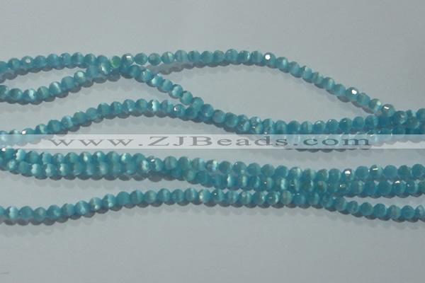 CCT324 15 inches 4mm faceted round cats eye beads wholesale