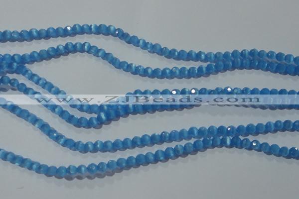 CCT325 15 inches 4mm faceted round cats eye beads wholesale
