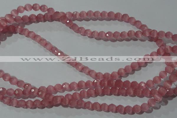 CCT353 15 inches 6mm faceted round cats eye beads wholesale