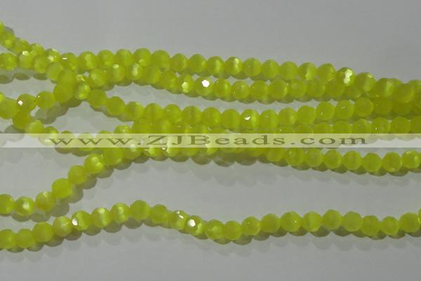 CCT356 15 inches 6mm faceted round cats eye beads wholesale