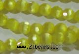 CCT357 15 inches 6mm faceted round cats eye beads wholesale