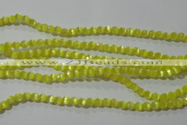 CCT357 15 inches 6mm faceted round cats eye beads wholesale