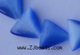 CCT36 14.5 inches 15*16mm triangle ink blue cats eye beads wholesale