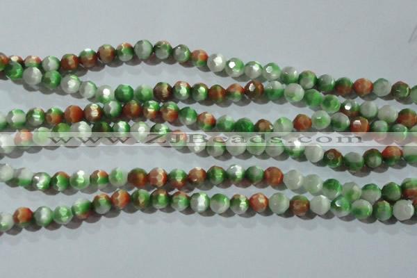 CCT365 15 inches 6mm faceted round cats eye beads wholesale