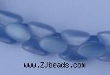 CCT37 14.5 inches 6*10mm drum-shaped light blue cats eye beads