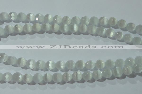 CCT371 15 inches 8mm faceted round cats eye beads wholesale